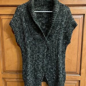 Black and White One Button Short Sleeve Cardigan